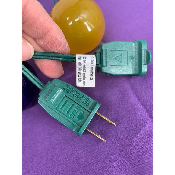 MCM Blow Mold Christmas Lights Blue, Red Green, and Gold 2 Inch Bulbs - Picture 2 of 6